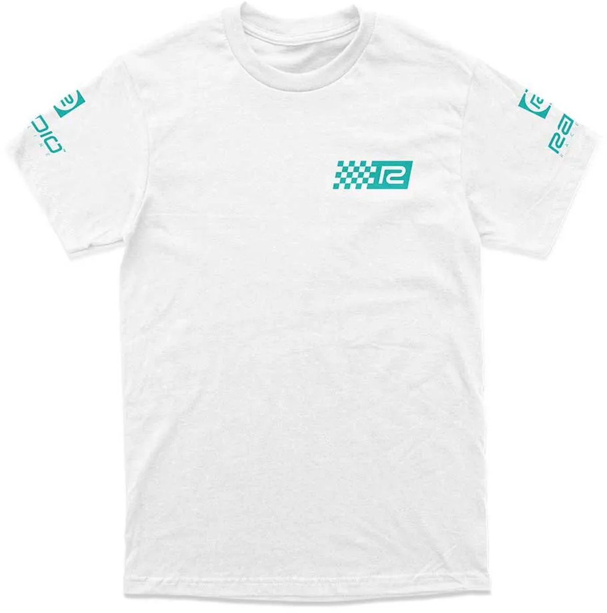 Radio Raceline Back Print T-shirt Met Korte Mouwen Man Wit