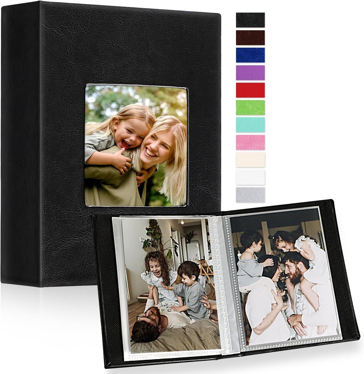 Fotoalbum 10 x 15 cm voor verticale foto's - 2 stuks in mini-formaat met 100 hoesjes