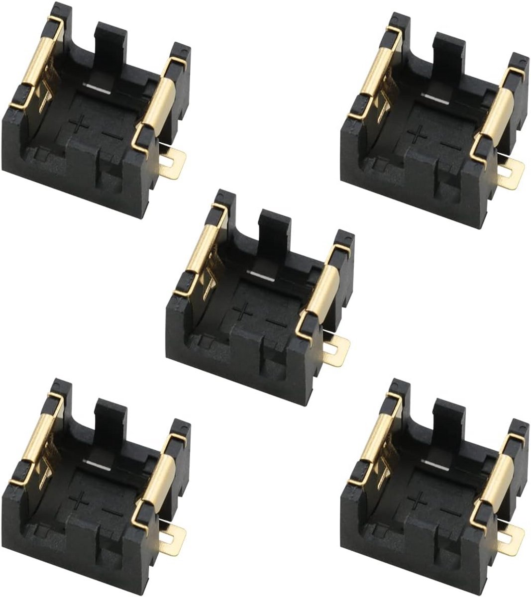 Munt Knop Batterij Houder 5 Stuks Zwart