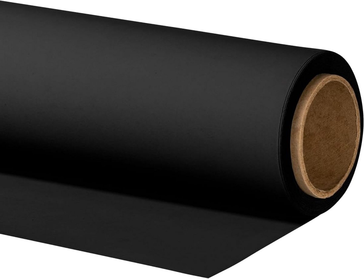 Zwarte Fotobackground van Karton 1,35 x 10 m voor Professionele Fotografie