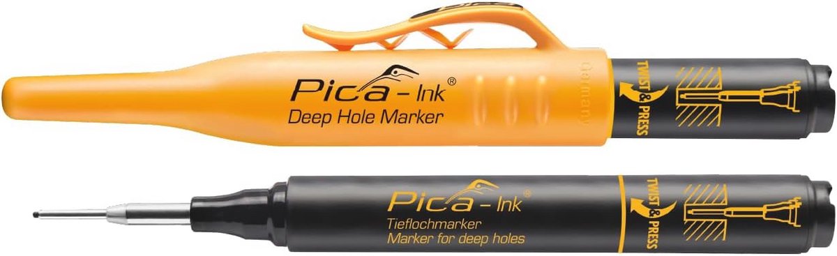 Permanent markeerstift met diepe gaten - Zwart