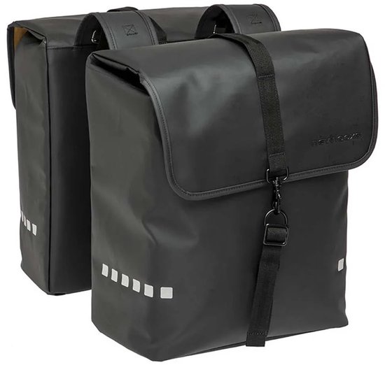 New Looxs Odense Double - Dubbele Fietstas - Fietstassen Electrische Fietsen - Waterdicht Polyester - 39 Liter - Zwart van New Looxs — afbeelding 2