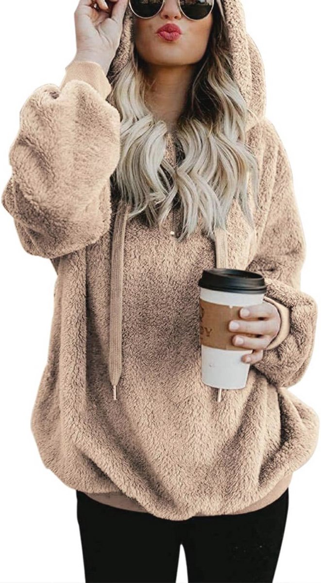 Dames Capuchontrui - Hoge Kwaliteit Teddyfleece Hoodie voor Herfst en Winter