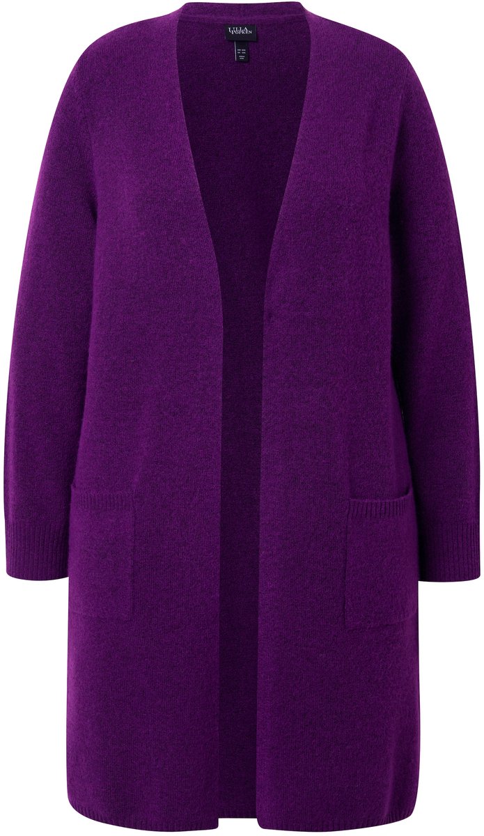 Ulla Popken - Dames - Lang vest open model V-hals - Braambes - Maat 46+