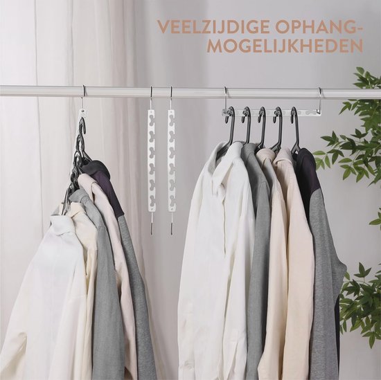 1Above 25x premium rubberen gecoate metalen hangers - zwaar werk berekend - ruimtebesparende organizer kledinghangers voor kasten kapstok rails dun en antislip chroom en zwart (1