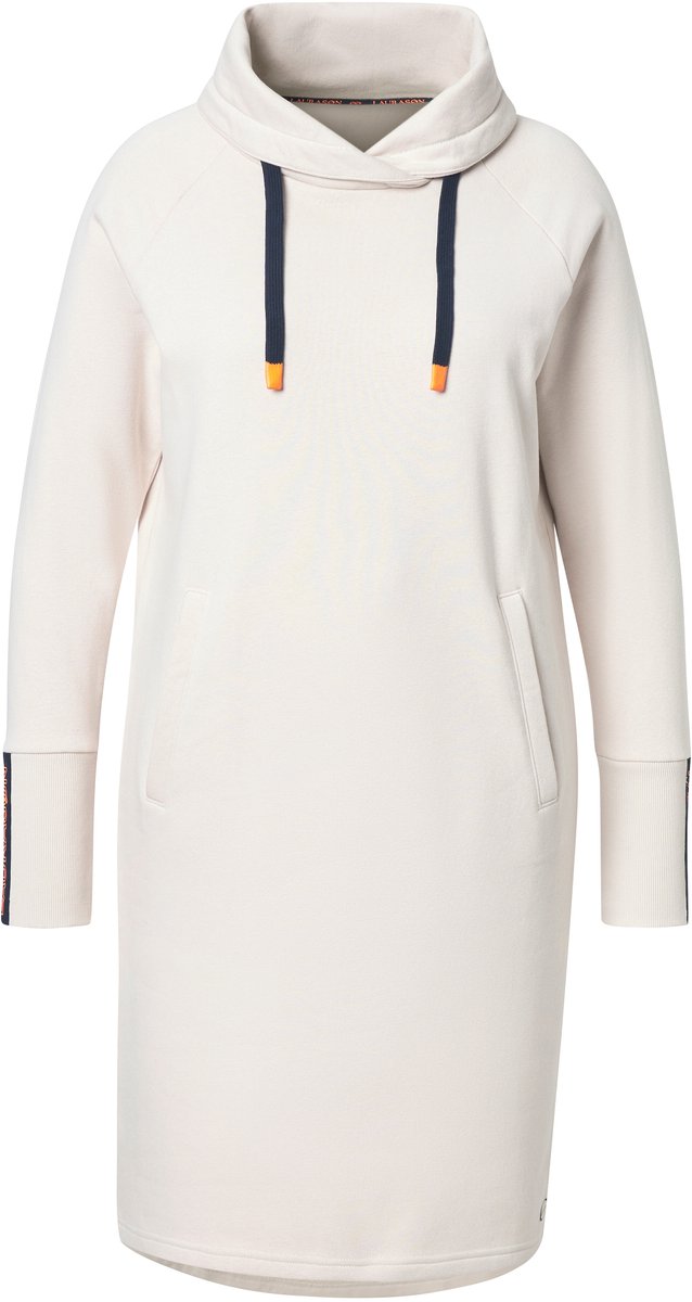 Laurasøn - Dames - Sweatjurk capuchon lange mouw OEKO-TEX - Zacht graniet - Maat 44+