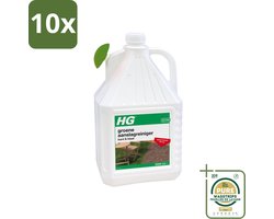 10 x HG - Buiten - Groene Aanslagreiniger - Kant & Klaar - Resultaat Binnen 36 Uur - 5L - Grootverpakking - Groene Aanslag Verwijderen - Buitenoppervlak Reinigen - Terras Reinigen - Balkon Reinigen - Plantenbak Reinigen