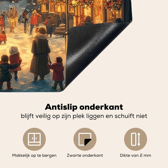 Illustratie van de antislip onderkant, makkelijk op te bergen en 2 mm dik.