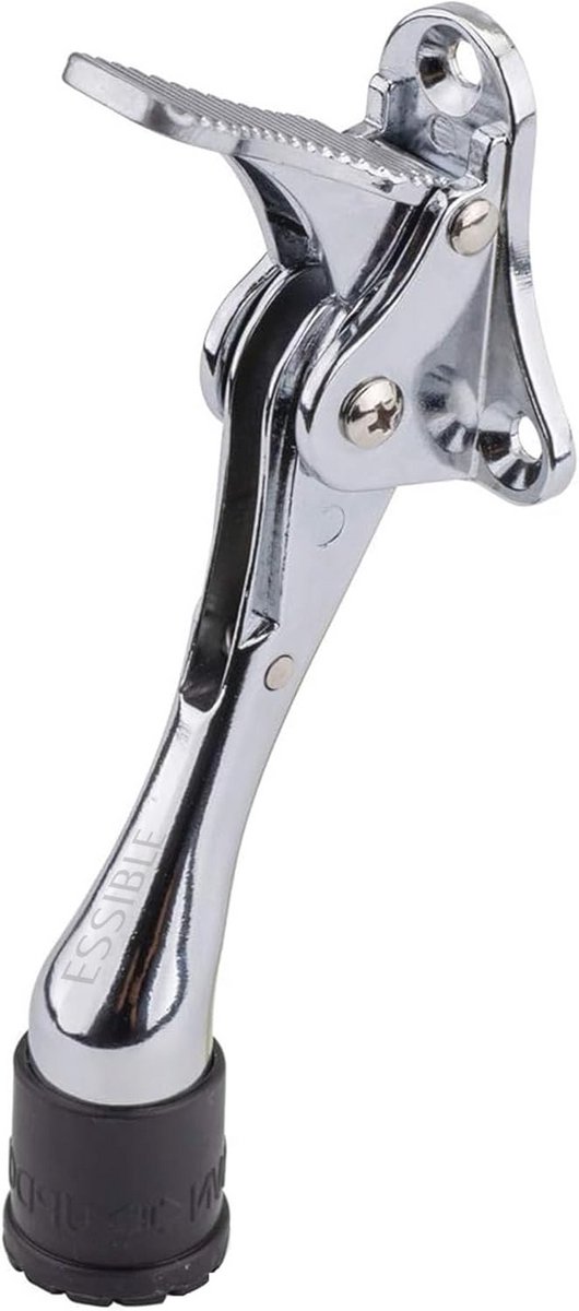 Verstelbare RVS Deurstopper met Voetbediening - Antislip Onderkant voor Binnen en Buiten - 13 x 4 cm