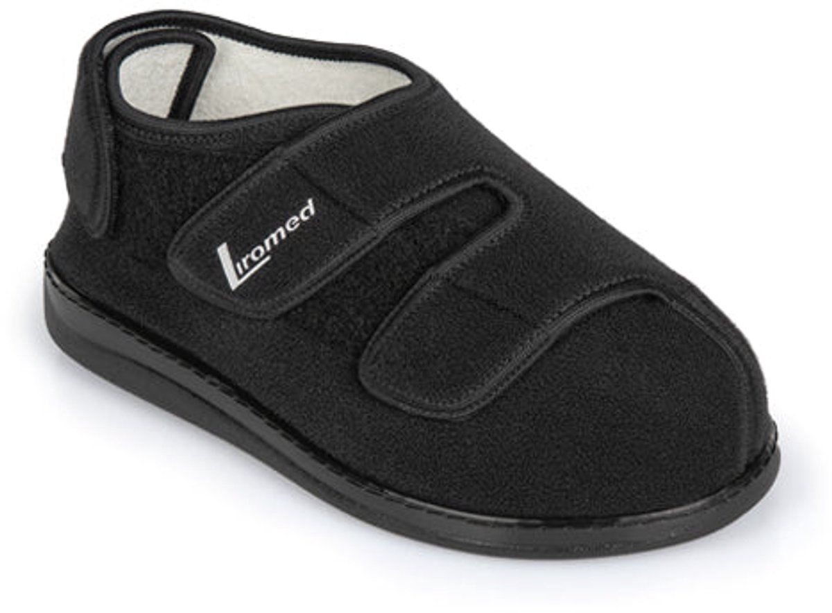 Liromed Verbandschoenen Texel – Extra Brede Verbandschoen - Breedte R - Verbandschoen Voor Dames & Heren - Volledig te Openen - Maat 47/48-Zwart