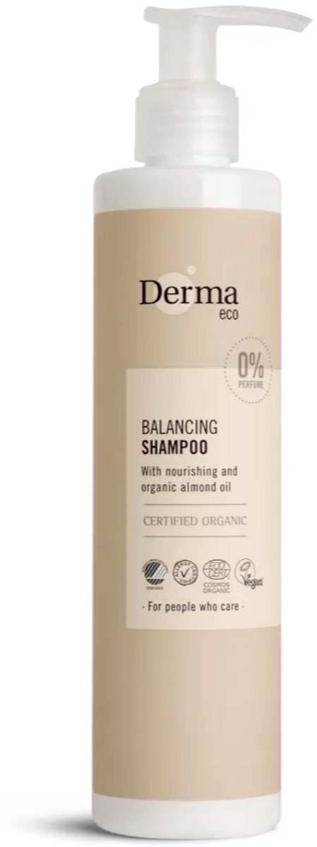 Derma Eco Shampoo - Parfumvrij - Met Amandelolie - Voor Gevoelige Hoofdhuid -Hypoallergeen - 250 ml