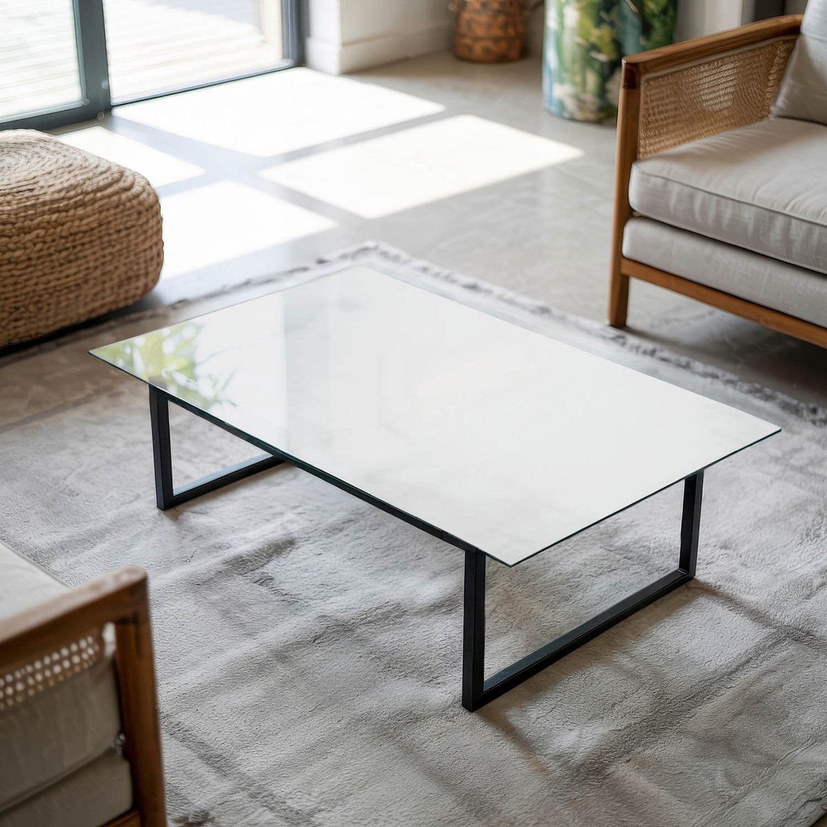 Coloray Tafelblad - Tafelblad Voor Buiten - 120x80 cm - Wit - Rechthoek Glazen Tafelblad - Los Tafelblad - Tafelblad Glas - Glas Voor Tafelblad - Tafelblad Van Glas woonkamerdecoratie