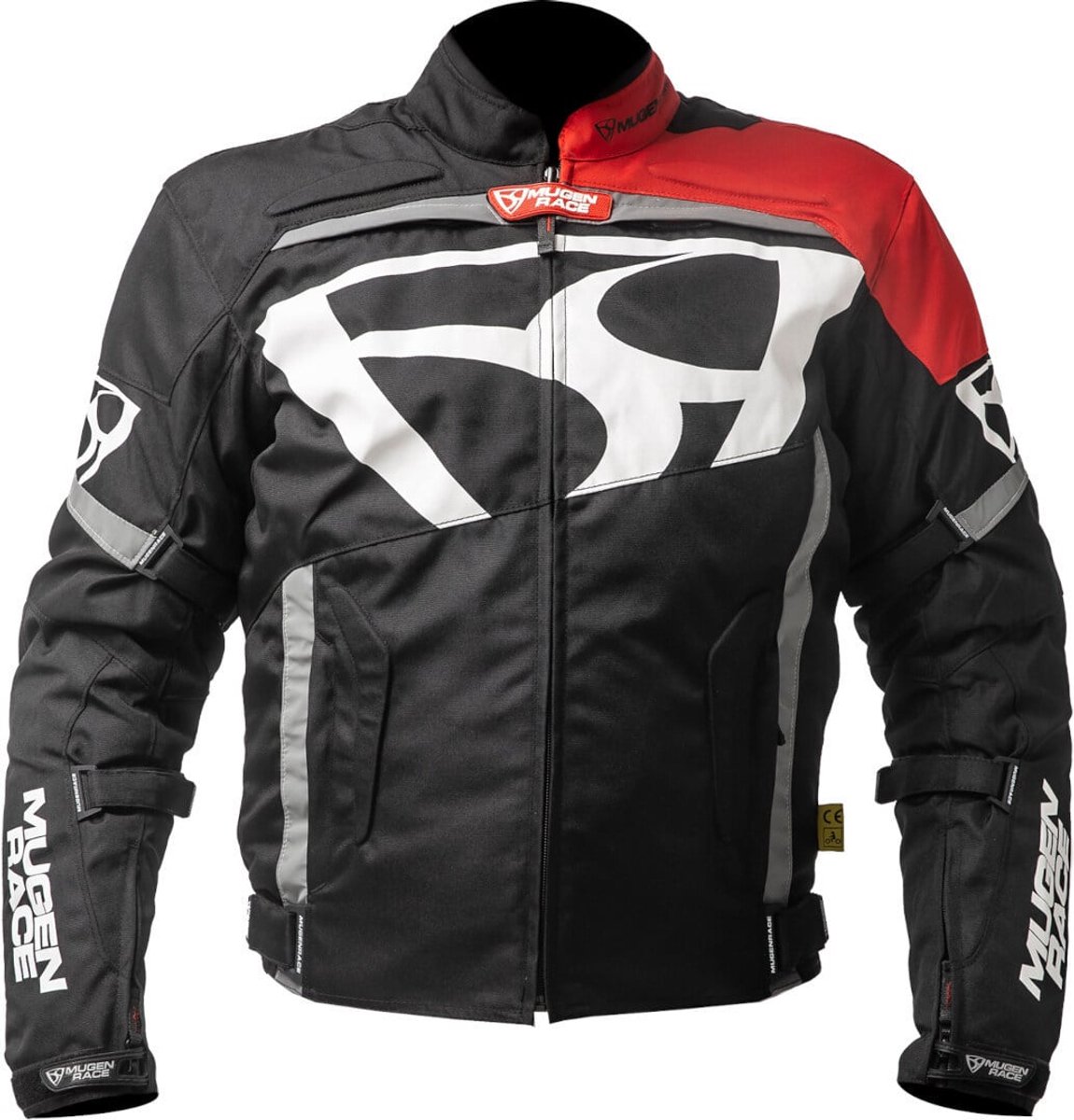MUGENRACE Aggressore-T Zwart Wit Fluo Gele Waterdichte Textieljas - Jas