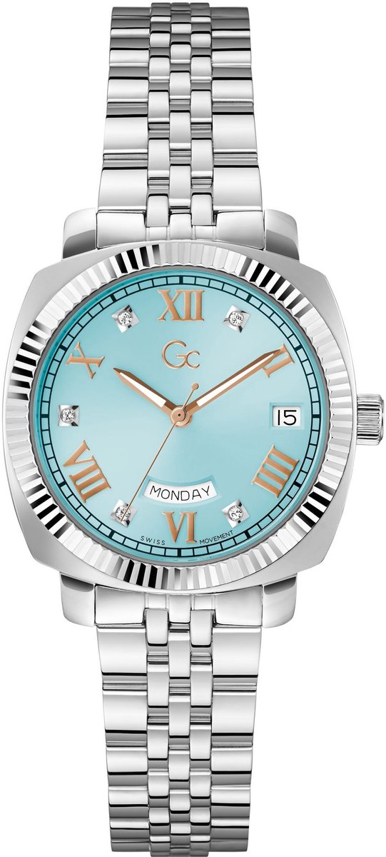 Gc Gc Flair Coussin Lady Kwarts Analoog Horloge Zilveren Toon Case: 100% Stainless Steel | Armband: 100% Stainless Steel 34 Z44001L7MF, Z44002L9MF, Z44003L1MF