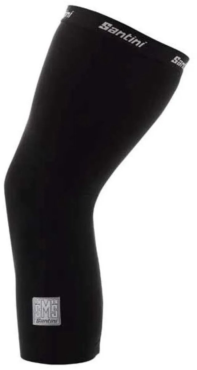 Santini Kniestukken Unisex Zwart - Totum Thermofleece Knee Warmers - XS/S
