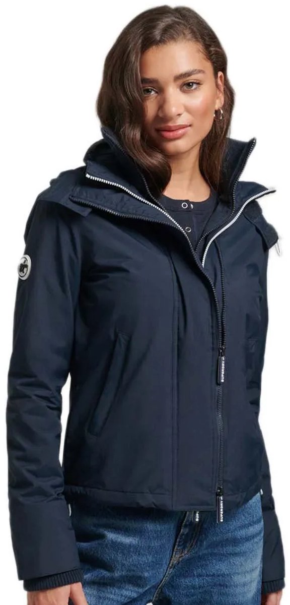 Superdry Pop Zip Hood Arctic Windcheater Jas S Vrouw Marineblauw