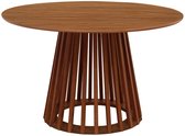 sweeek - Eettafel met houteffect, dennenhouten poten, 4 zitplaatsen, ø120cm