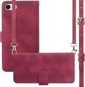 imoshion Hoesje - Geschikt voor Apple iPhone SE (2022) / SE (2020) / 8 / 7 - Bookcase met koord - Rood