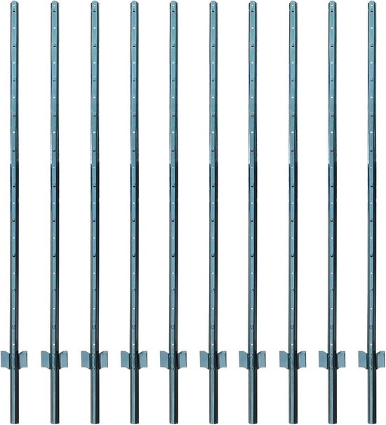 Stalen omheiningspalen 152 cm - 10 stuks, stevige en duurzame U-palen voor draadhekwerk