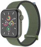 Nylon bandje - Geschikt voor Apple Watch 1, 2, 3, 4, 5, 6, 7, 8, 9, 10, 11, SE, Ultra (2 / 3) - 44/45/46/49 mm - Donkergroen