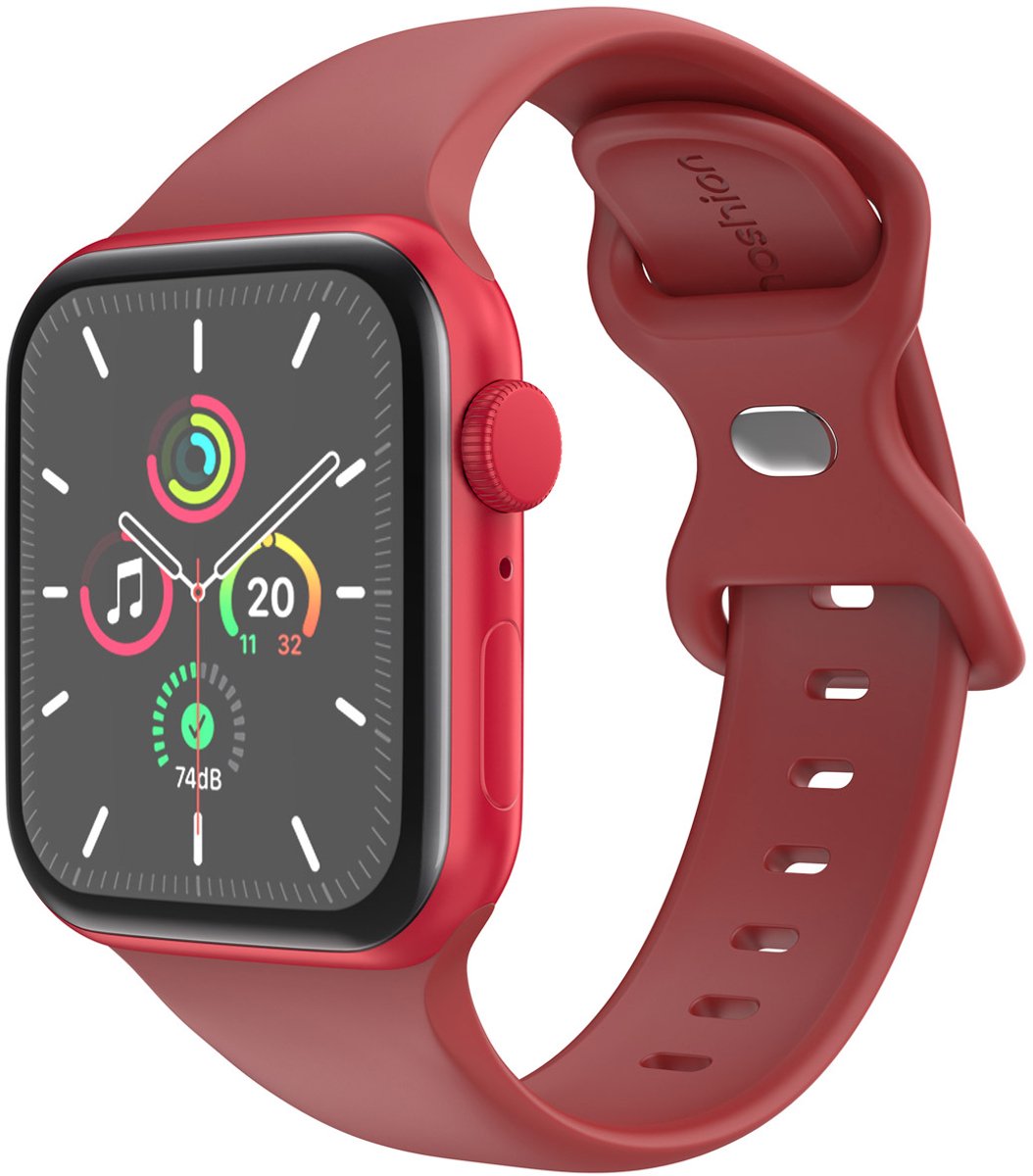 iMoshion Siliconen⁺ bandje geschikt geschikt voor Apple Watch Series 1 / 2 / 3 / 4 / 5 / 6 / 7 / 8 / 9 / SE / Ultra (2) - 42 / 44 / 45 / 49 mm - Wine - Maat M/L