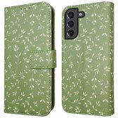 imoshion Hoesje - Geschikt voor Samsung Galaxy S21 - Design Bookcase smartphone - Green Flowers