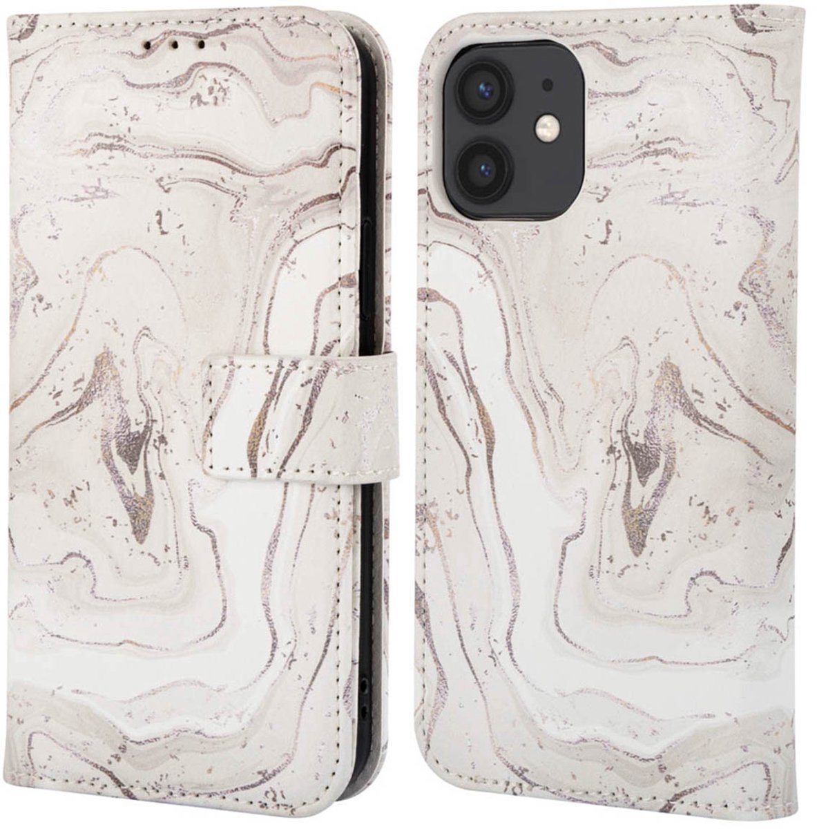 imoshion Hoesje - Geschikt voor Apple iPhone 11 - Design Bookcase smartphone - Sandy Marble