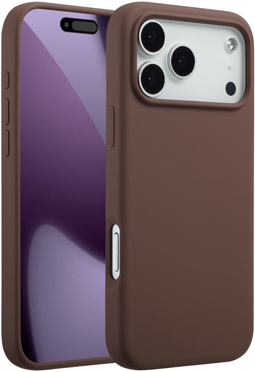 Accezz Hoesje - Geschikt voor Apple iPhone 17 Pro Max - Liquid Silicone Backcover geschikt voor MagSafe - New Tea Brown
