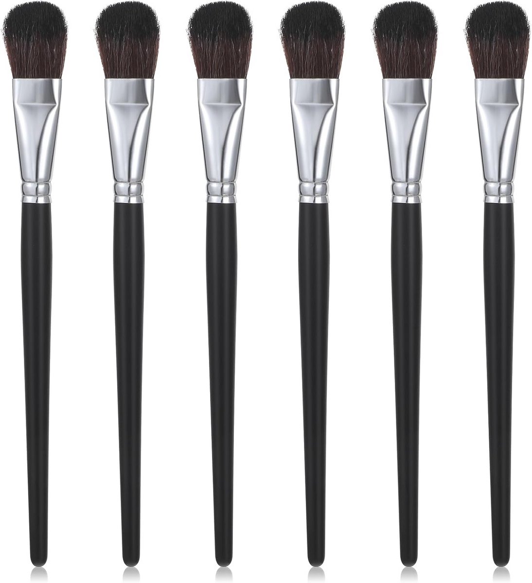 Set van 6 Ronde en Ovale Waskwasten voor Acryl- en Aquarelschilderen