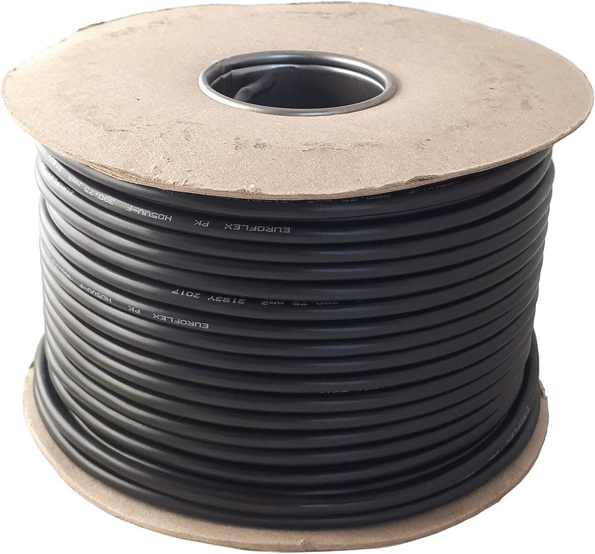 Flexibele zwarte kabel 2- en 3-aderig, 0.75 mm, 1.0 mm en 1.5 mm, verkrijgbaar in volledige rol en op maat gesneden lengtes