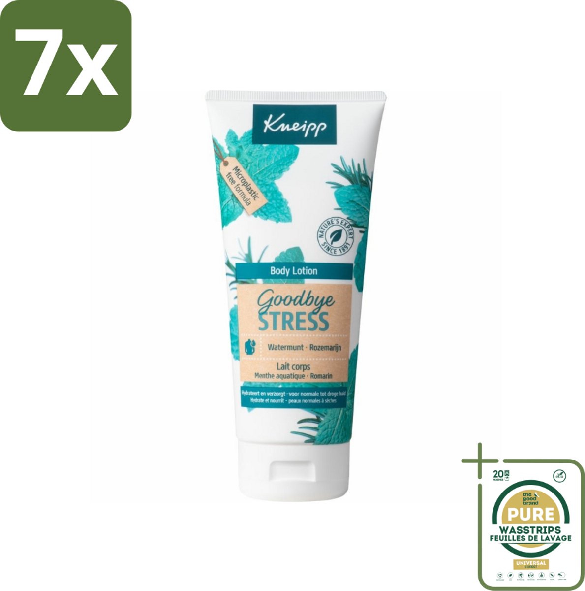 7 x Kneipp Bodylotion – Watermunt & Rozemarijn – 200 ml - Grootverpakking - Body Lotion - Stress Relief - Watermunt - Rozemarijn - Verkwikkend