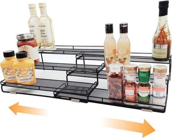 VEVOR Verstelbare keukenkast plank organizer, uitbreidbare 2-laags kast plank, stapelbare aanrecht organisatoren en opslag plank risers, voorraadkast organisatoren voor keuken badkamer kantoor, wit