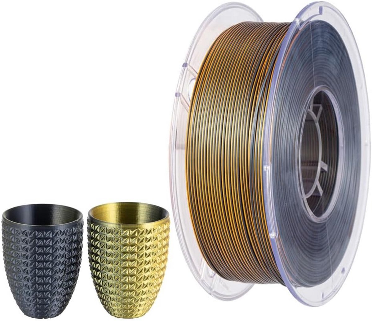 Dual Tweekleurig PLA Filament 1.75mm Zwart/Goud voor 3D Printers - 1KG