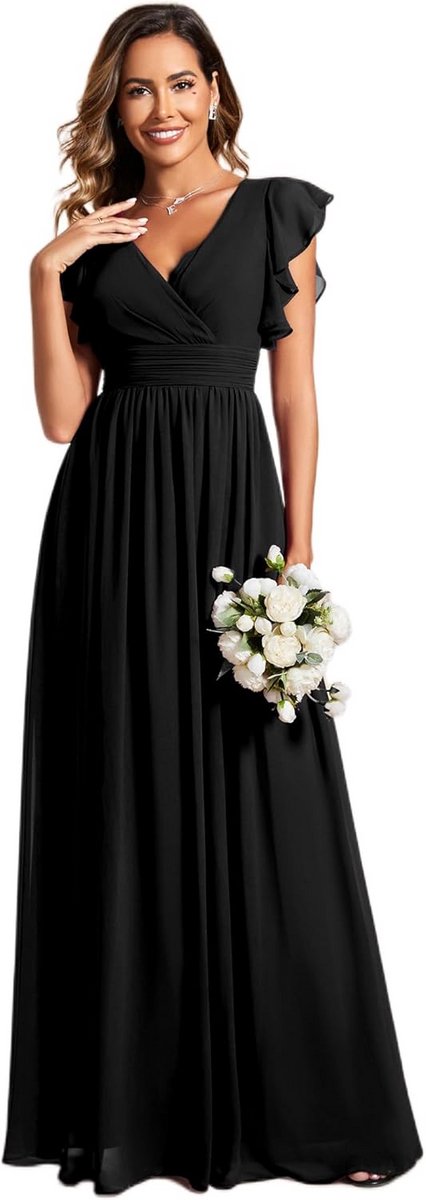 Elegante Lange Chiffon Jurk Dames voor Feest Bruiloft of Gala