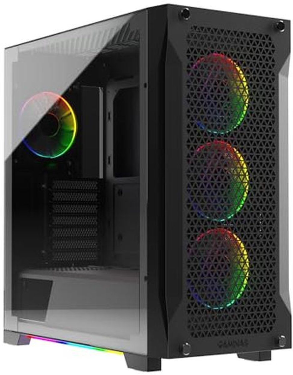 ATX Mid Tower Gaming PC-behuizing met Gehard Glas, ARGB Ventilatoren en Excellent Luchtstroomontwerp