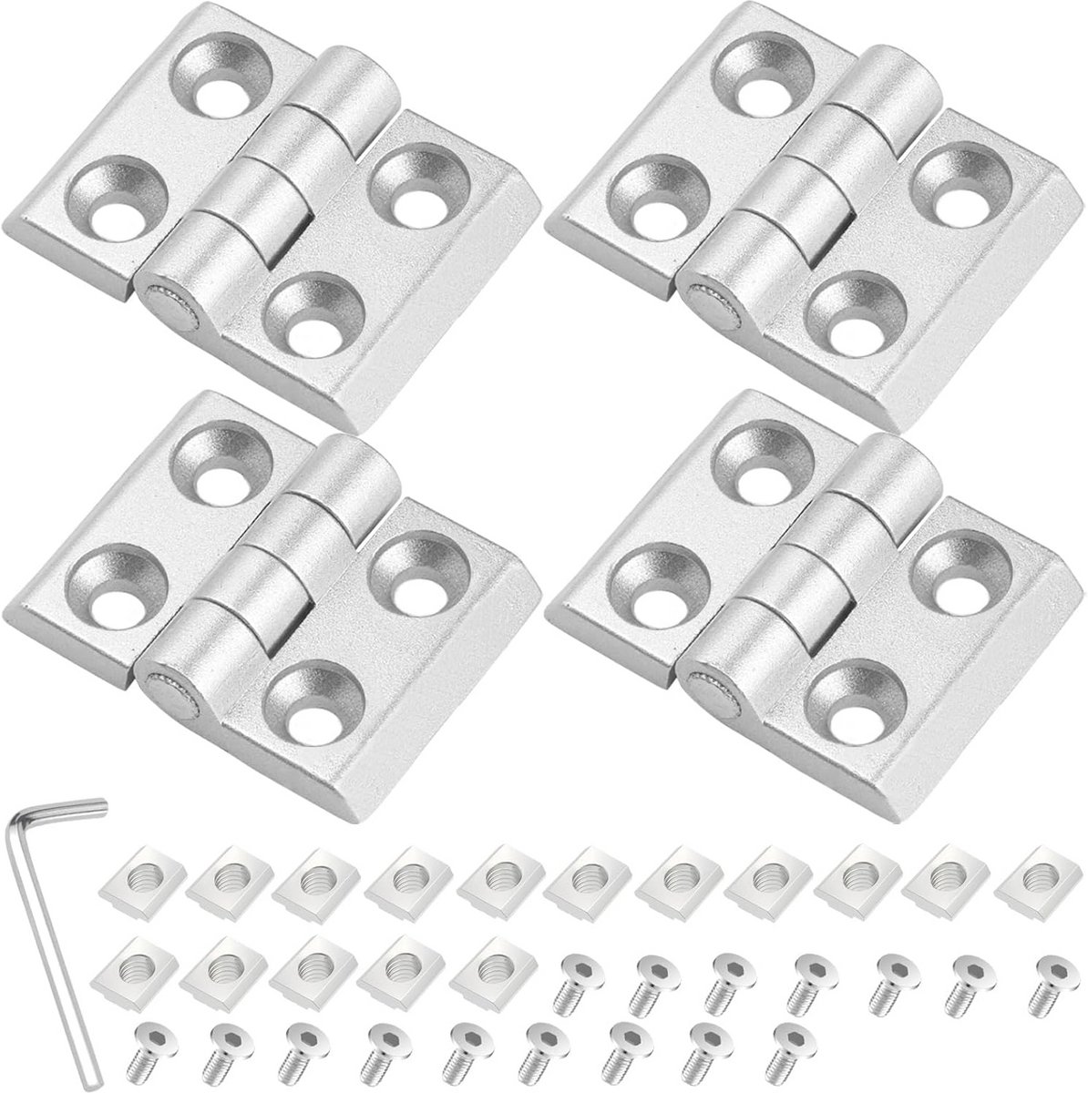 Opvouwbare deurscharnieren 4 stuks voor kleine meubels - M4 aluminium profiel met sleuf