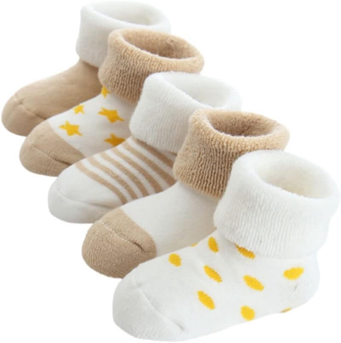 5 Paar Dikke Thermische Wintersokken voor Baby's en Peuters van Katoen