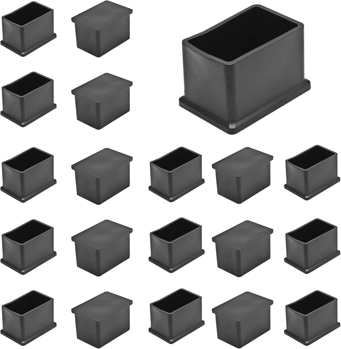 20 Stuks Vloerbeschermers voor Stoelen en Tafels - Rechthoekige PVC Caps