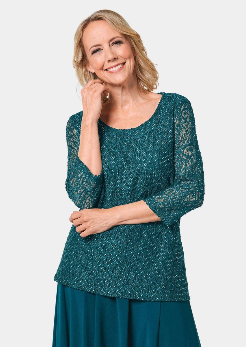 Goldner Kanten blouse Elegante blouse met glanseffect