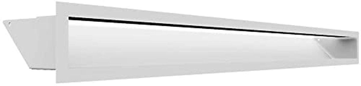 Ventilatierooster 9 x 100 cm | Warmeluchtrooster | Wit | Uitlaatrooster voor schoorsteenventilatie | Luchtinlaat 45 graden | Oververhittingsbestendig