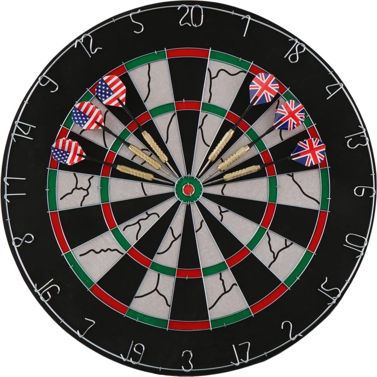 Dubbelzijdige Dartbord 45 cm - Inclusief 6 Darts en Authentic Pub Look