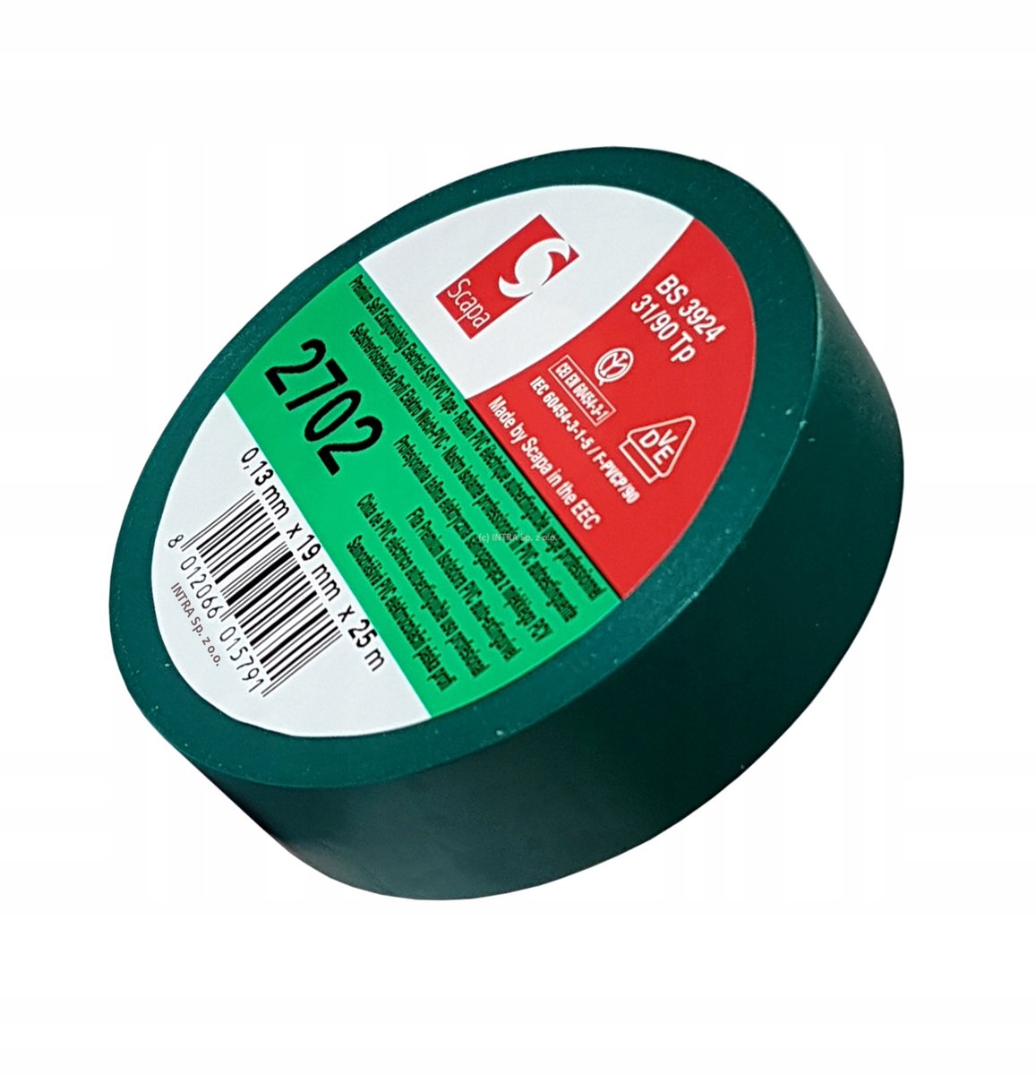 Scapa 2702 VDE Isolatietape PVC Groen 19mm x 25m - Mproof