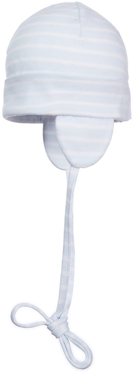 Baby muts met strik, blauw, maat 37