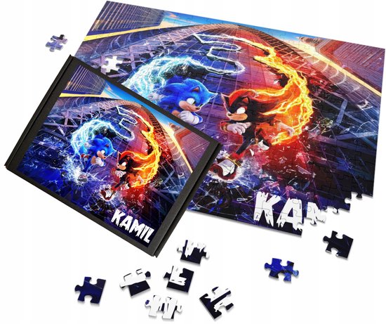 Gepersonaliseerde Sonic Puzzel A4 - 110 Stukjes - Cadeau | bol
