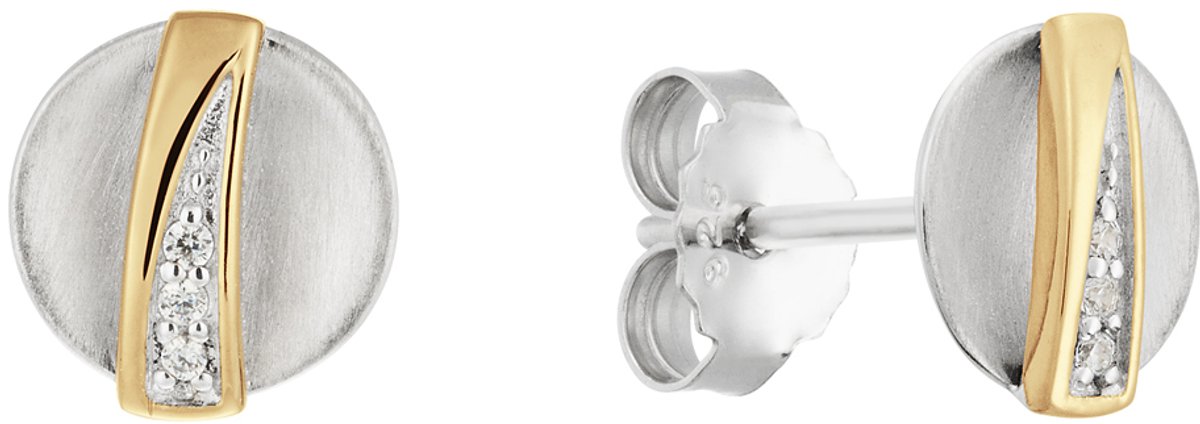 Glow 106.0810.00 Dames Oorbellen - Oorknopjes - Sieraad - Zilver - 925 Zilver - 8 mm breed - 8 mm lang