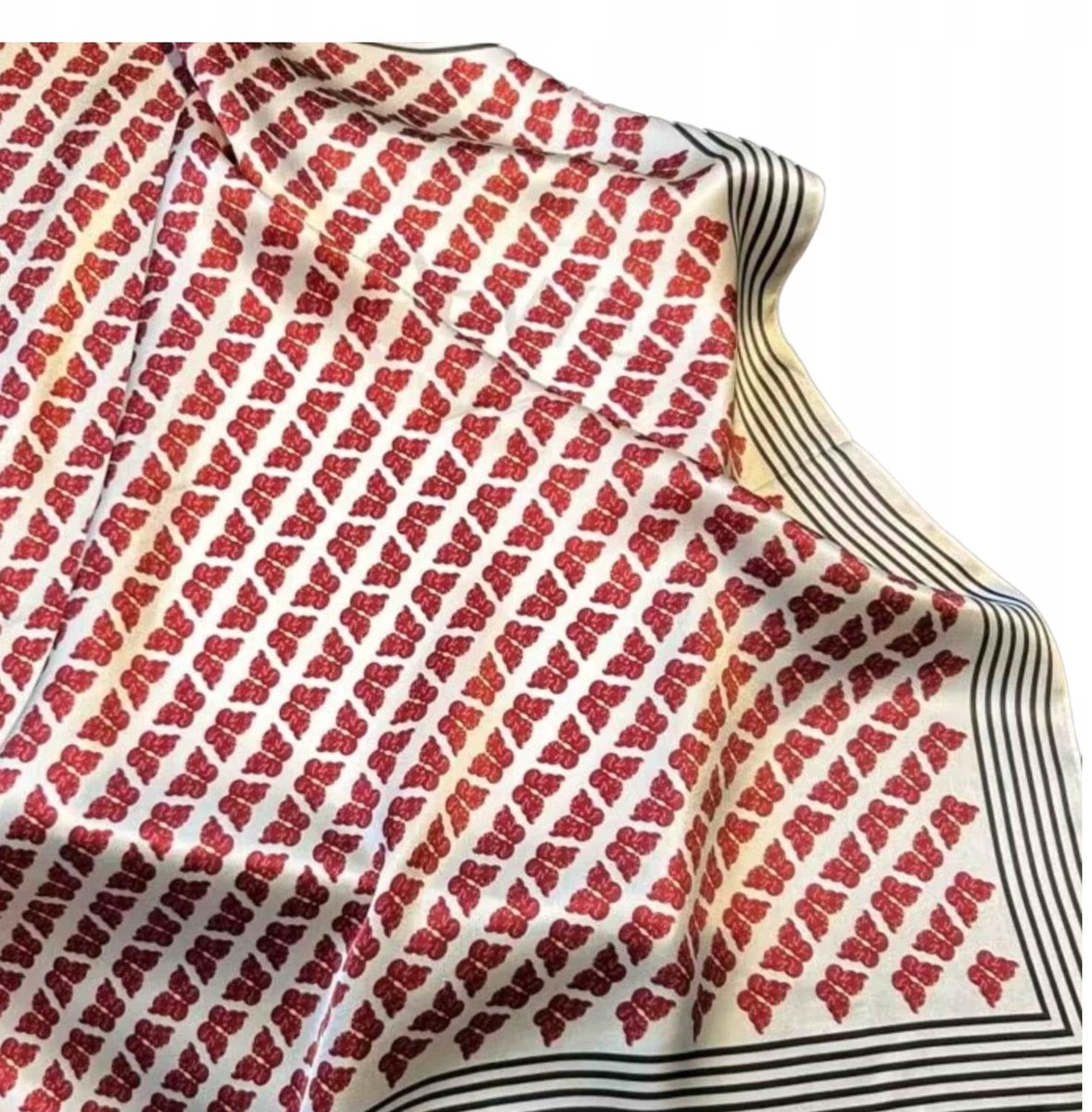 Kamea Zijden Sjaal 70x70 Rood Elegante Klassieker 100% Zijde