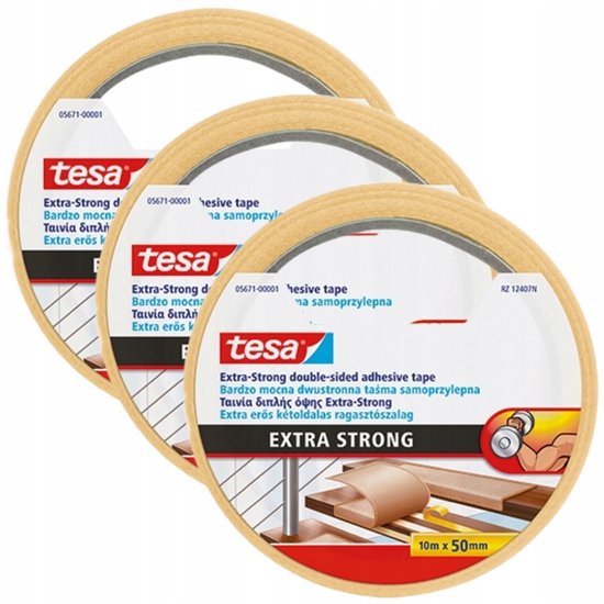 Tesa Extra Strong Tapijtlijm Tape - 10m x 50mm - Antislip ...