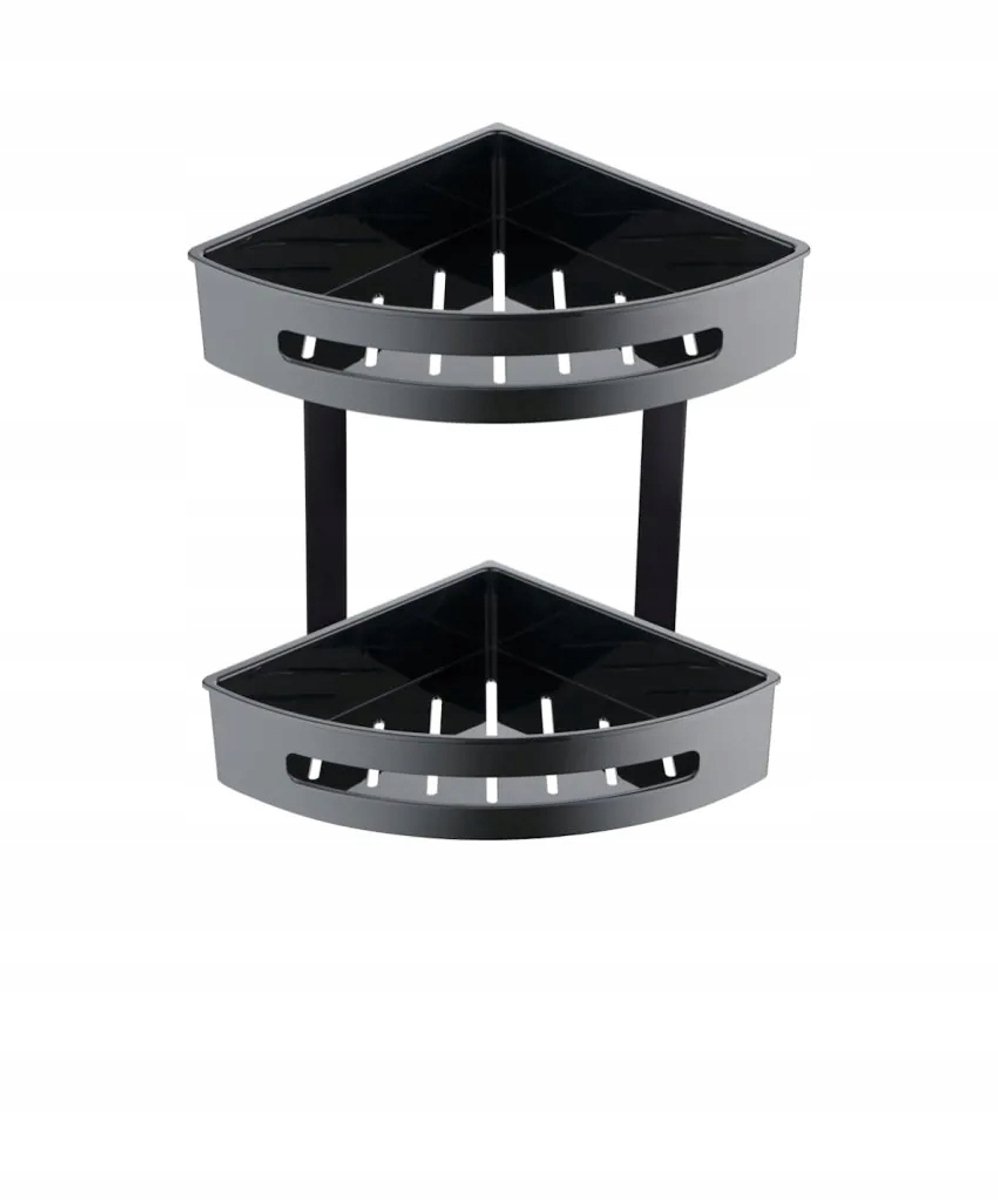 Stella Dubbele Hoek Douche Organizer - Mat Zwart