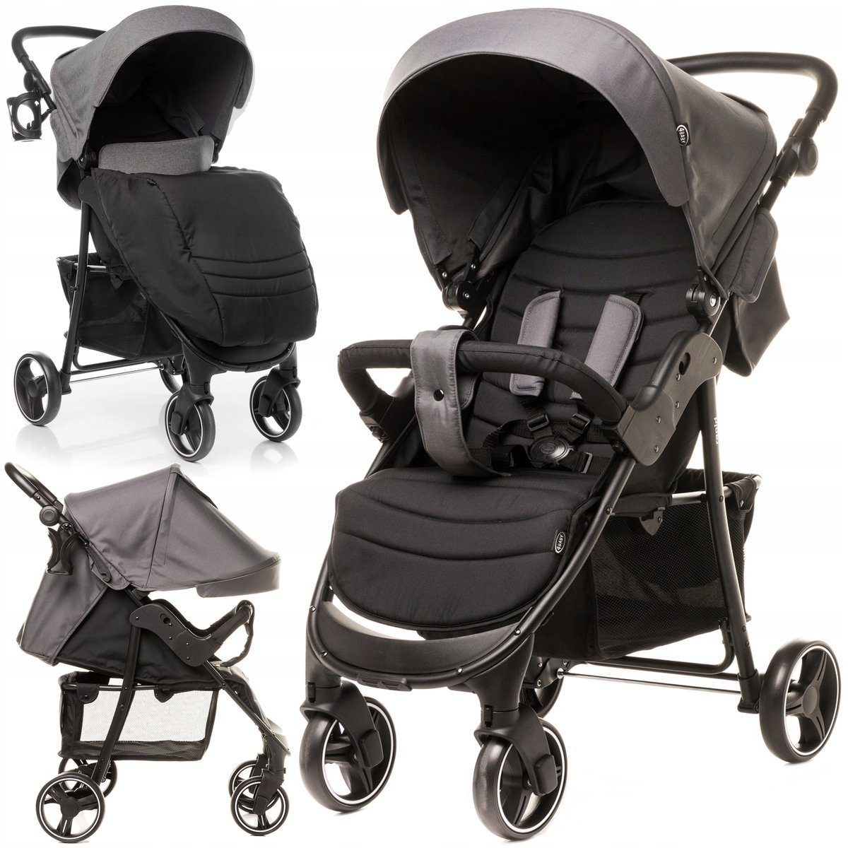 Lichte Kinderwagen 4Baby Rapid XXIII - Opvouwbaar, 0-22kg, Grote Wielen
