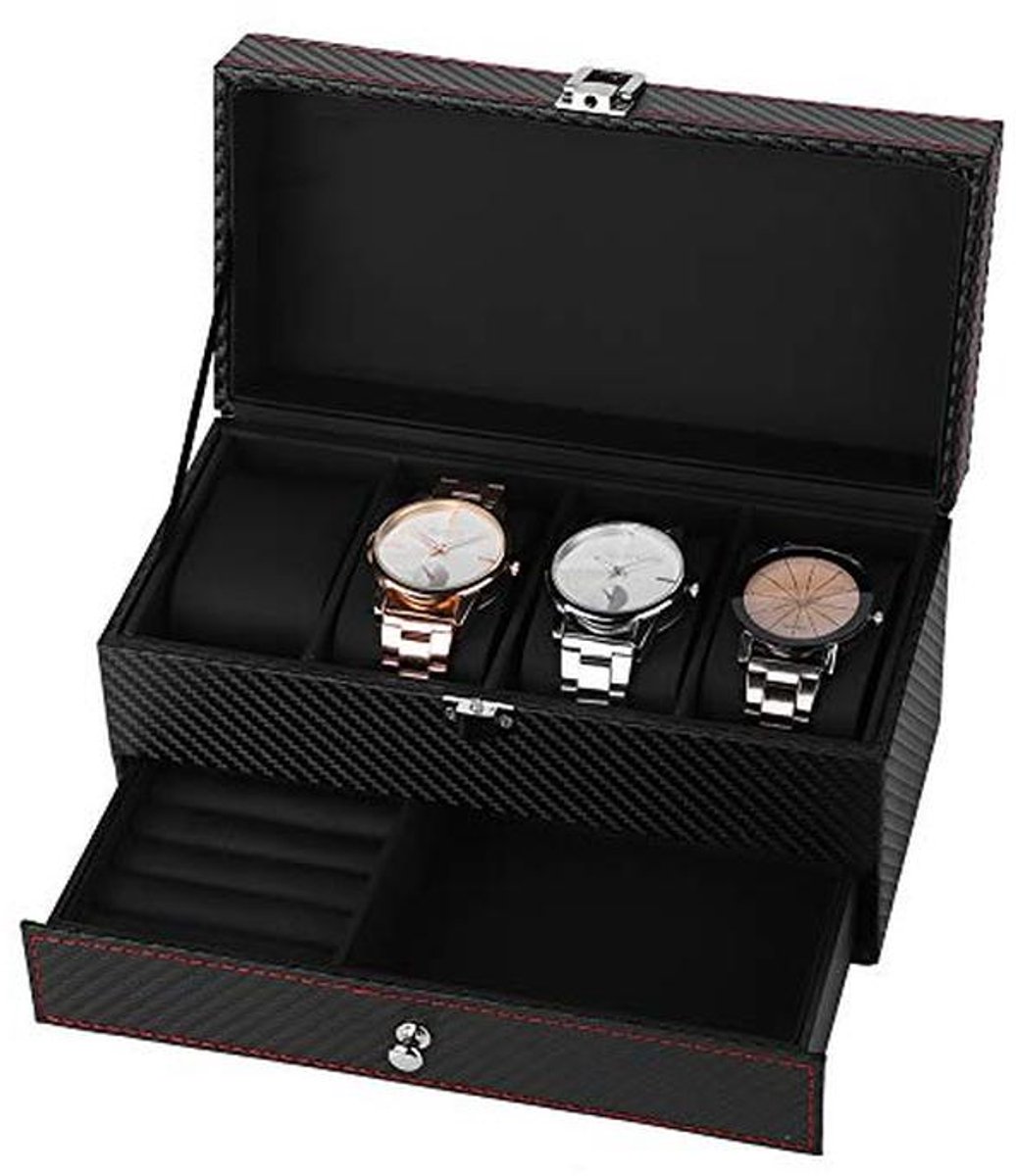 Dubbeldeks Sieraden Opbergdoos voor Horloges, Ringen, Oorbellen en Armbanden - Organizer en Displaybox